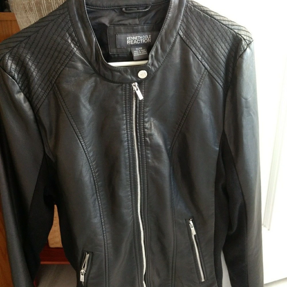 Kenneth Cole Reaction XL Moto Jacket Faux Leather